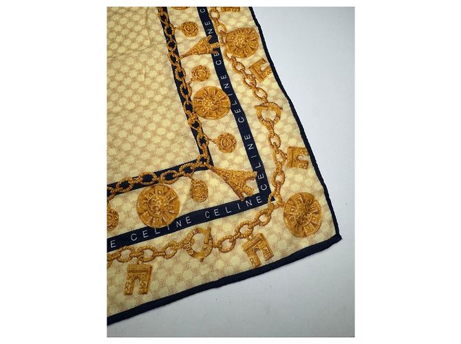 Céline Tessuto monogramma vintage Celine giallo - vista 6