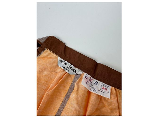 Gonna vintage Yves Saint Laurent nera e gialla Arancione - vista 10