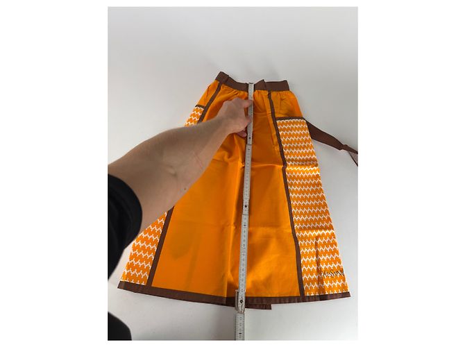 Gonna vintage Yves Saint Laurent nera e gialla Arancione - vista 7