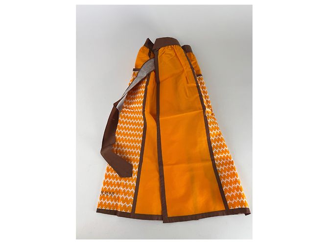 Gonna vintage Yves Saint Laurent nera e gialla Arancione - vista 9