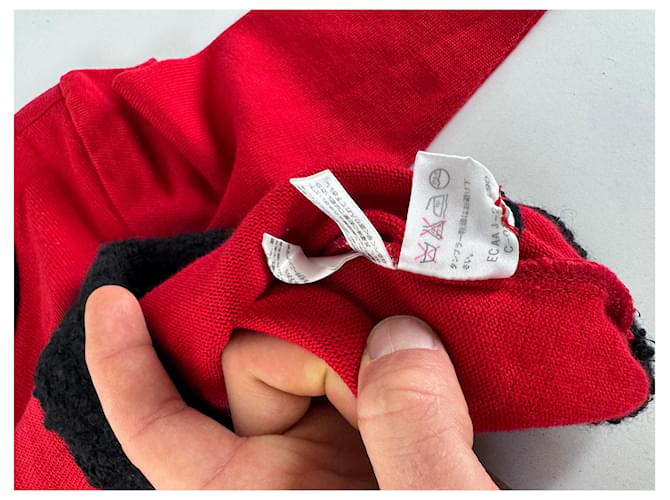 Vintage Courreges Wollpullover rot schwarz M - Ansicht 8