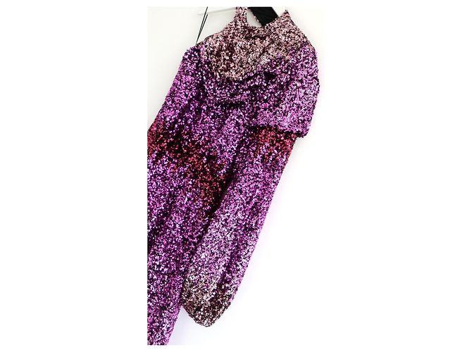 Autre Marque Halpern Pink Ombre Pailletten Kleid - Ansicht 3