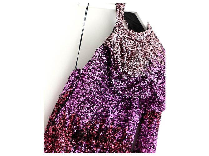 Autre Marque Halpern Pink Ombre Pailletten Kleid - Ansicht 4