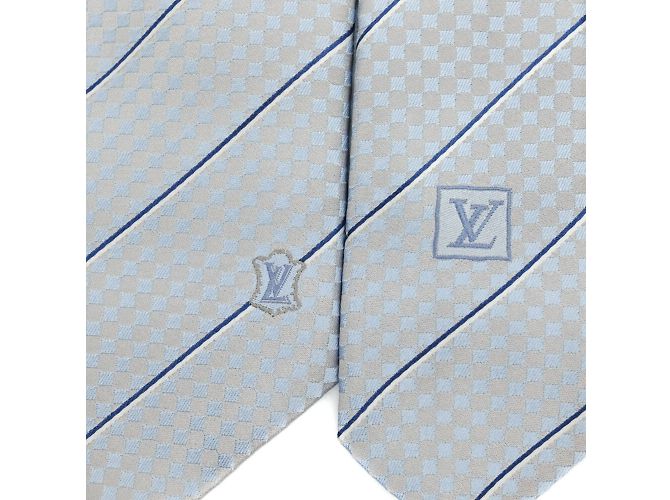 Cravatta in seta grigia Louis Vuitton Marrone - vista 4