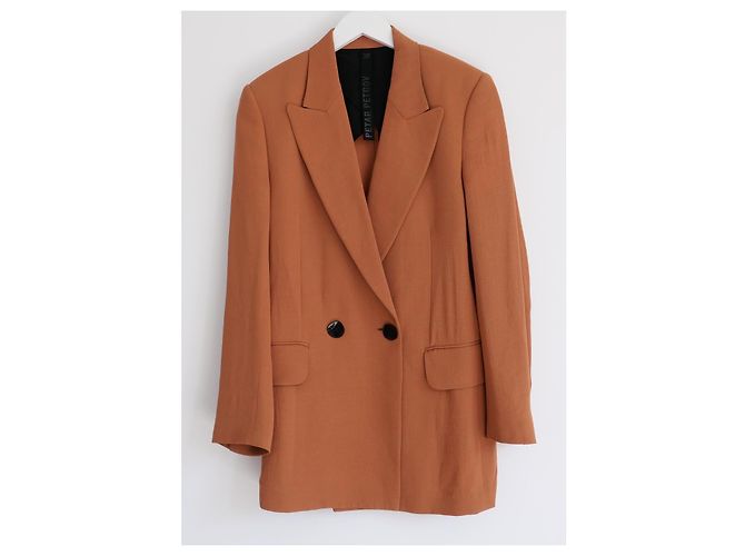 Petar Petrov Resort 2020 Brick Orange Oversized Blazer Jacket - view 3