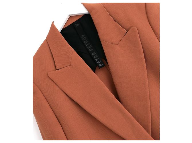 Petar Petrov Resort 2020 Brick Orange Oversized Blazer Jacket - view 5