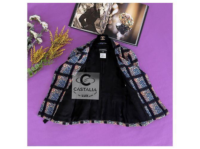Chanel Neue CC Camellias Tweedjacke mit Schleifen 36 FR Mehrfarben - Ansicht 11
