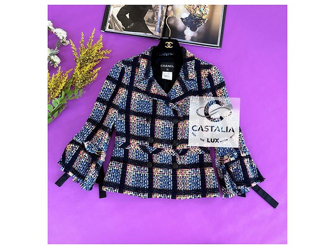 Chanel Neue CC Camellias Tweedjacke mit Schleifen 36 FR Mehrfarben - Ansicht 2