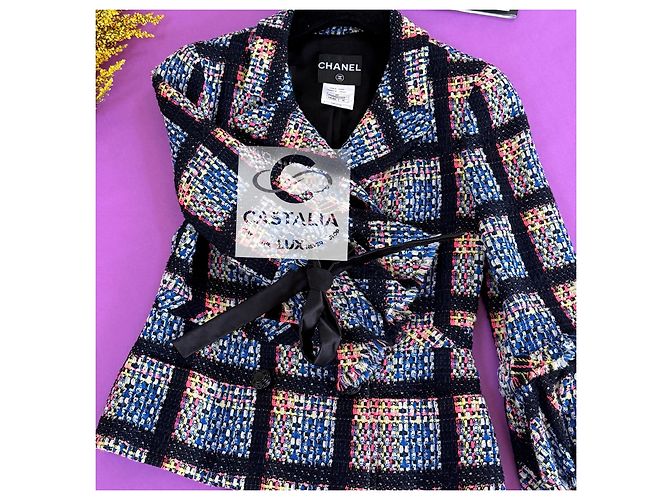 Chanel Neue CC Camellias Tweedjacke mit Schleifen 36 FR Mehrfarben - Ansicht 6