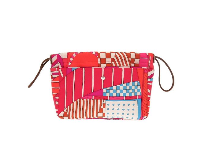 Silk In Hermès Borsa Hermes Foorby 20 in pochette di seta rossa Rosso - vista 2