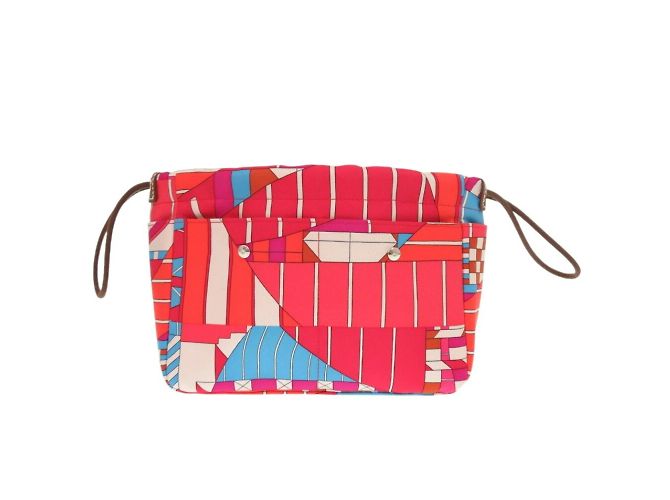 Silk In Hermès Borsa Hermes Foorby 20 in pochette di seta rossa Rosso - vista 3