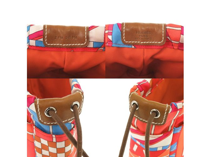 Silk In Hermès Borsa Hermes Foorby 20 in pochette di seta rossa Rosso - vista 8