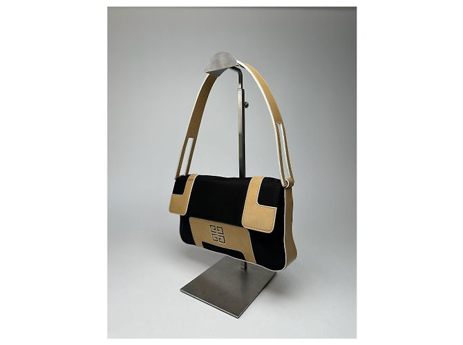 Vintage Givenchy 4G Leder Tasche schwarz braun - Ansicht 3