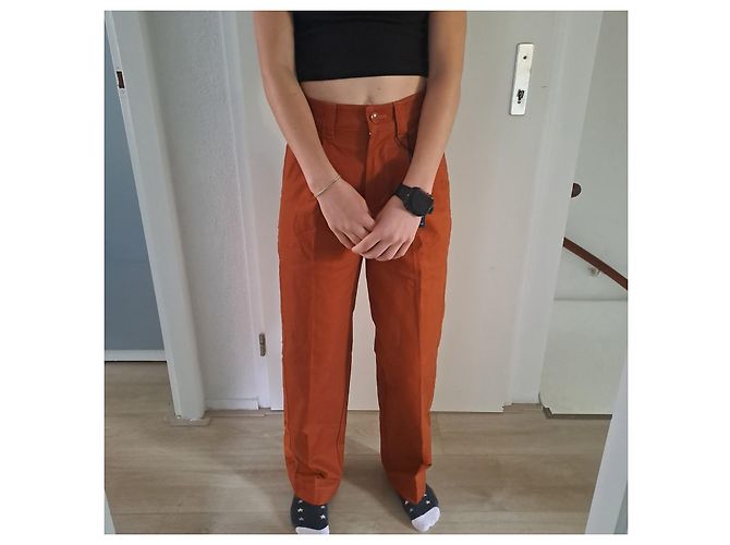 Pantalones Tommy Hilfiger de algodón Terracota Caramelo - vista 3