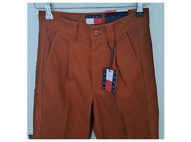 Pantalones Tommy Hilfiger de algodón Terracota Caramelo - vista 6