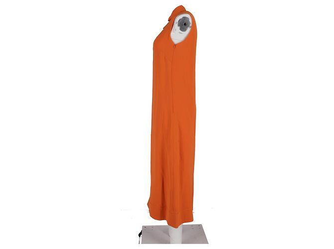 Valentino Garavani Valentino Midi Asymmetric Tent Dress in Orange Silk - view 5