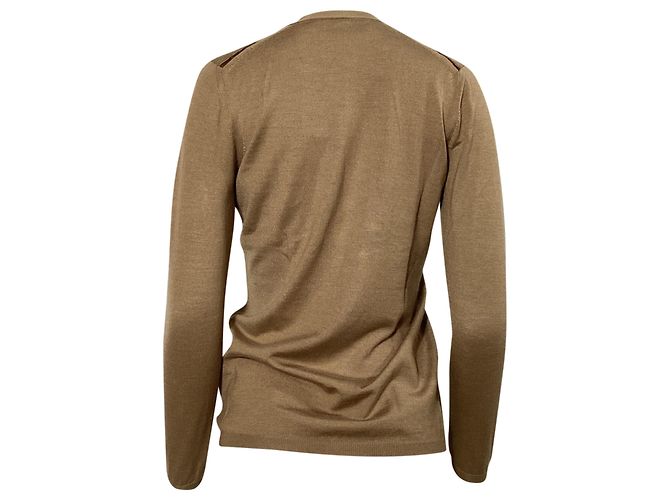 Saint Laurent V-Ausschnitt-Cardigan aus beigem Kaschmir - Ansicht 4