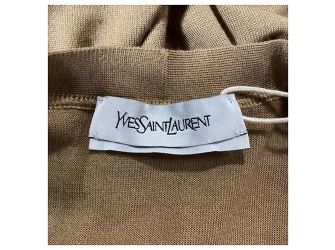 Saint Laurent V-Ausschnitt-Cardigan aus beigem Kaschmir - Ansicht 5