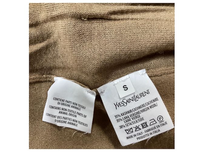 Saint Laurent V-Ausschnitt-Cardigan aus beigem Kaschmir - Ansicht 6
