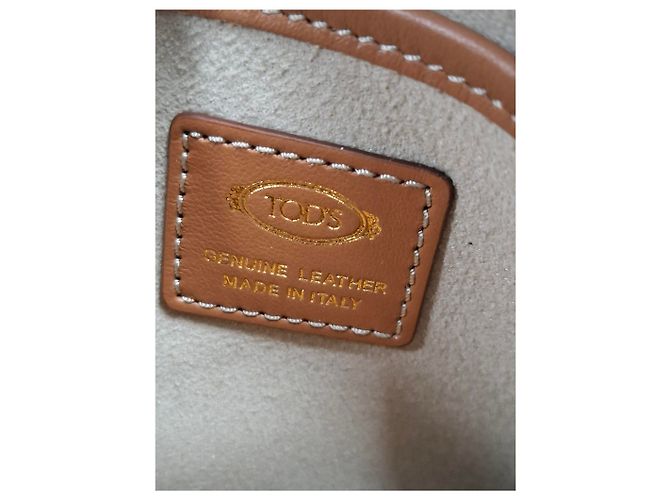 Borsa a spalla Tod's T Timeless in Rafia e Pelle Marrone - vista 13
