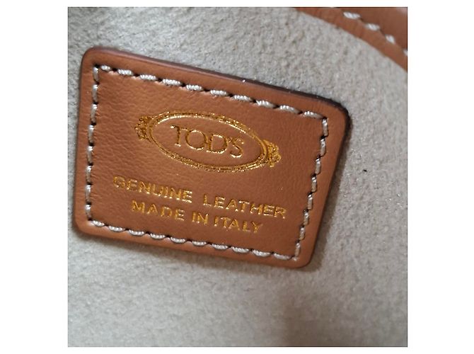 Borsa a spalla Tod's T Timeless in Rafia e Pelle Marrone - vista 5