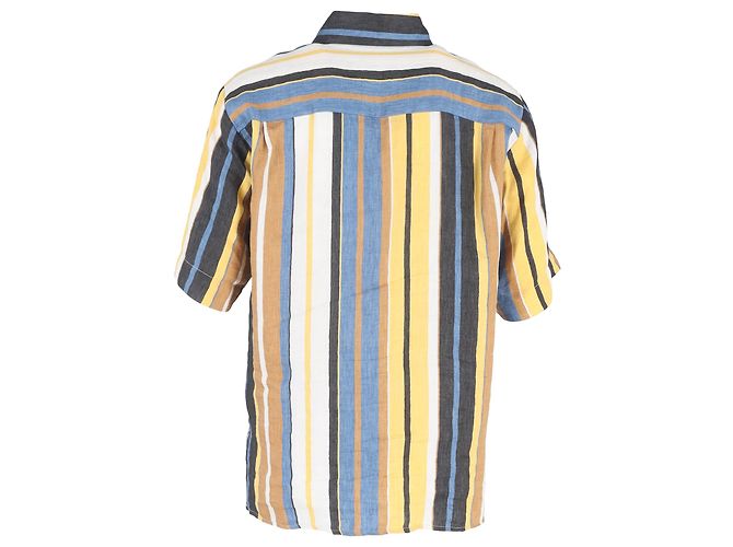 Camicia a righe con bottoni Sandro in lino multicolore - vista 3