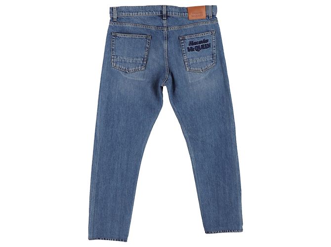 Jeans droit en coton bleu avec logo Alexander Mcqueen - vue 2
