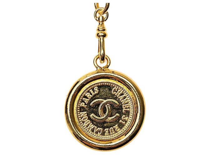 Chanel Cambon Coco Mark Medaillon Kettengürtel Golden Metallisch - Ansicht 3
