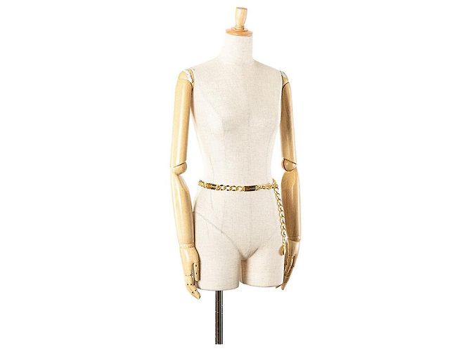 Chanel Cambon Coco Mark Medaillon Kettengürtel Golden Metallisch - Ansicht 6
