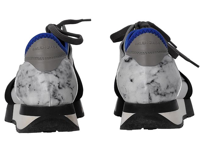 Day Baskets Balenciaga Race Runner en marbre en suède gris - vue 13