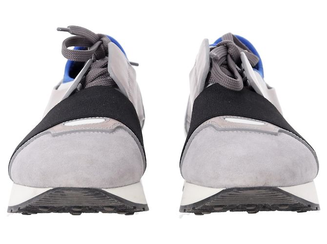 Day Baskets Balenciaga Race Runner en marbre en suède gris - vue 19