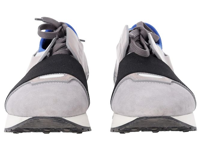 Day Baskets Balenciaga Race Runner en marbre en suède gris - vue 9