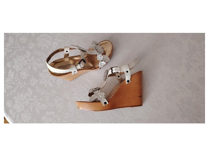 DOLCE & GABBANA ZEPPA IN PELLE. Bianco - vista 10