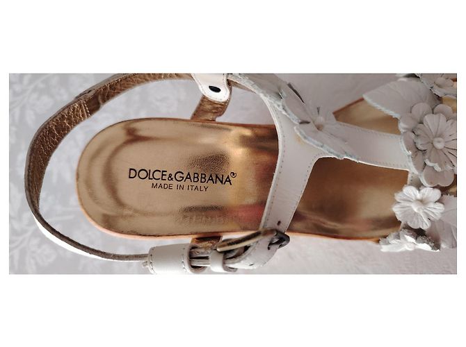 DOLCE & GABBANA ZEPPA IN PELLE. Bianco - vista 2