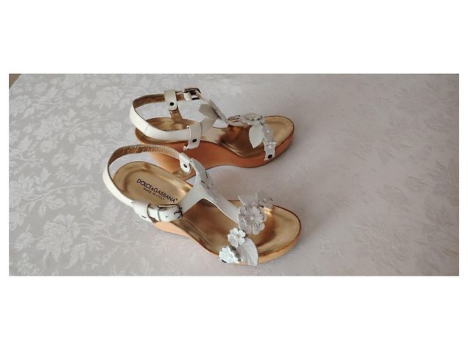 DOLCE & GABBANA ZEPPA IN PELLE. Bianco - vista 6