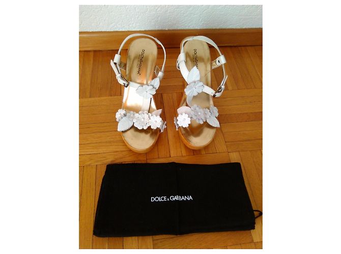 DOLCE & GABBANA ZEPPA IN PELLE. Bianco - vista 9
