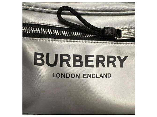 Borsa a spalla argento metallico Burberry - vista 3