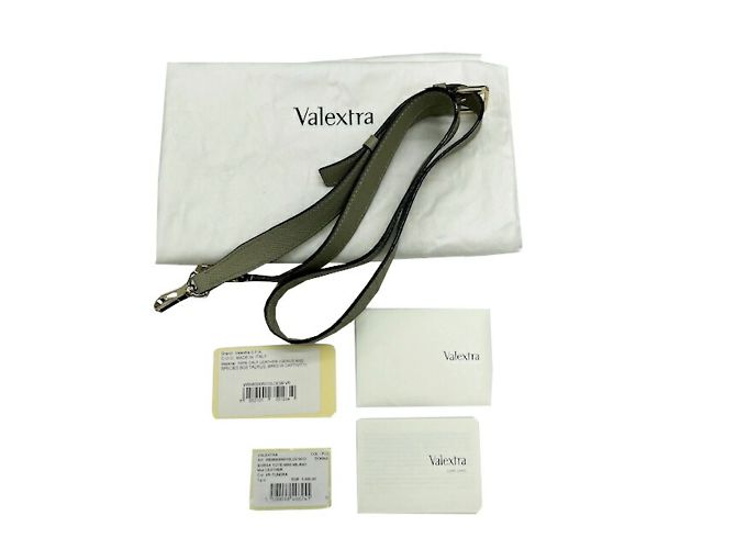 Borsa Valextra Milano Mini in Verde Tundra - vista 13