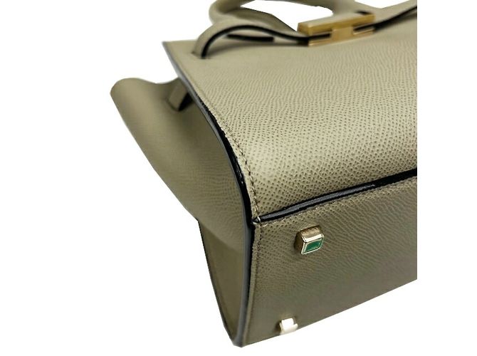 Borsa Valextra Milano Mini in Verde Tundra - vista 6