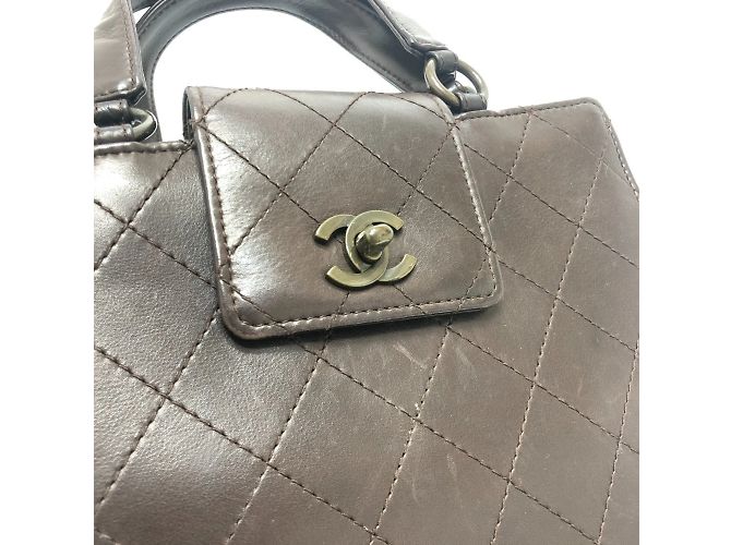 Borsa a mano Chanel Matelassé Turnlock Marrone - vista 7
