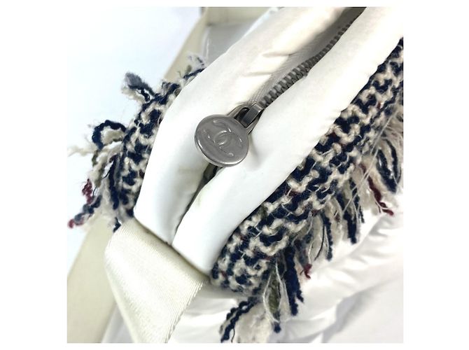 Borsa a Spalla Chanel Coconeige Fringe CC Logo Bianco - vista 11
