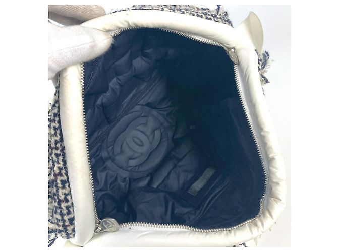 Borsa a Spalla Chanel Coconeige Fringe CC Logo Bianco - vista 13