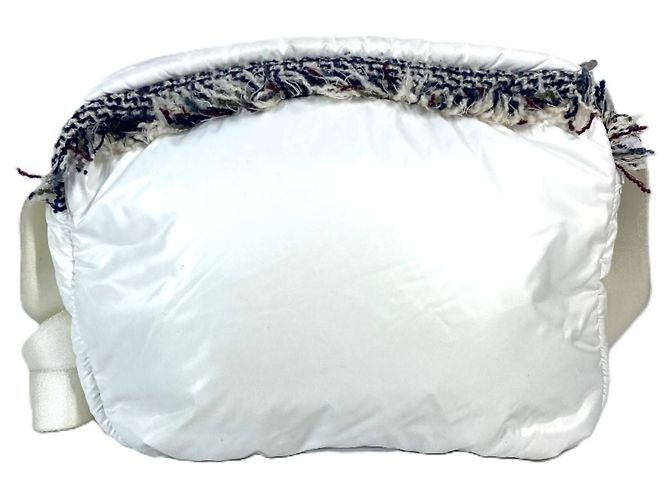 Borsa a Spalla Chanel Coconeige Fringe CC Logo Bianco - vista 2