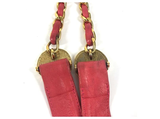 Cintura in catena di monete vintage Chanel Rosa Giallo - vista 4