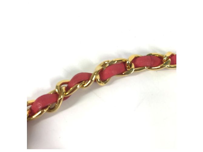 Cintura in catena di monete vintage Chanel Rosa Giallo - vista 9