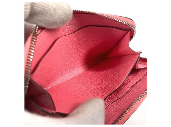 Hermès Monedero de cuero rosa Hermes - vista 14
