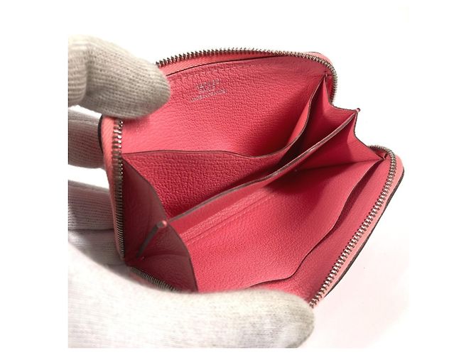 Hermès Monedero de cuero rosa Hermes - vista 7
