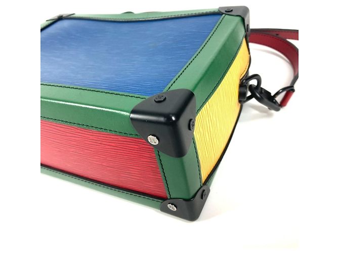 Louis Vuitton Epi Tricolor Soft Trunk Tasche Schwarz Rot Blau Grün Gelb - Ansicht 6