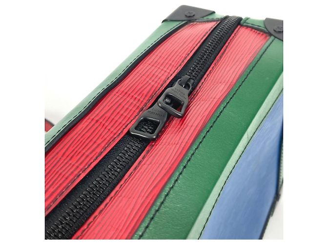 Louis Vuitton Epi Tricolor Soft Trunk Tasche Schwarz Rot Blau Grün Gelb - Ansicht 8