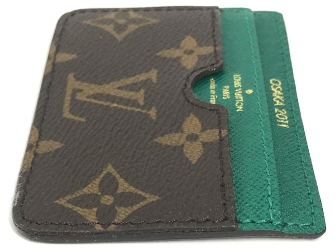 Tarjetero Monogram Louis Vuitton Castaño Verde - vista 3